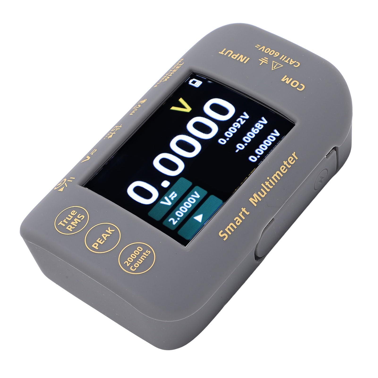 Yctze Multimetro Digitale True RMS Ad Alta Precisione, Tester per Pannelli Fotovoltaici con Schermo LCD a Colori da 2,8", Tester Elettrico con Batteria Ricaricabile e Silicone Morbido, Ideale per