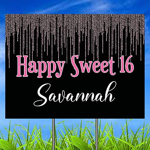 Personalized Sweet 16 Yard Sign, Happy Sweet 16 Yard Sign