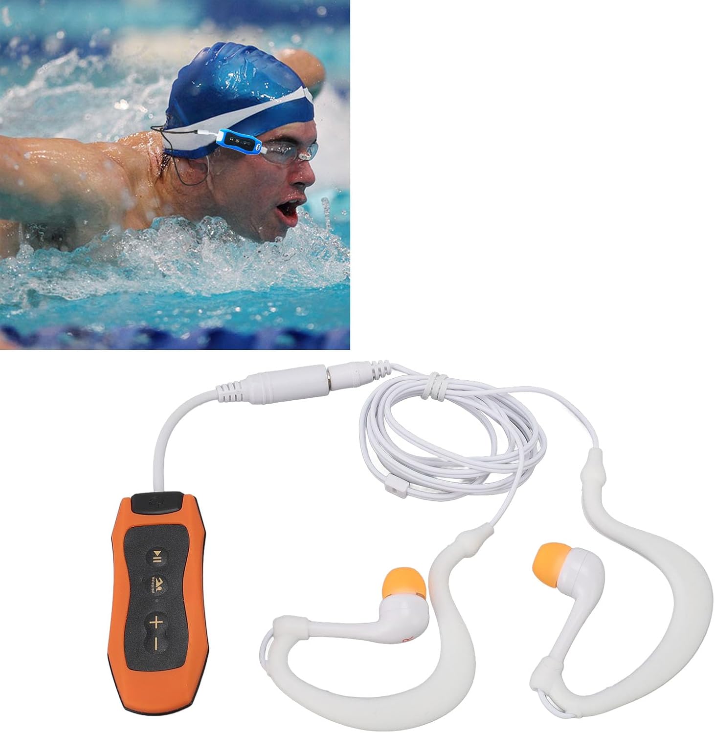 VBESTLIFE MP3 Player for Swimming, Headphones with Long Cord, Mp3 Swimming Underwater, Sound Effect, Full Cycle, 8GB (8GB) - Image 3