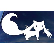 Magical Girl Madoka TV Series 6" Wide Kyubey Cat Symbol Fan Art Custom Die Cut Decal - White Color
