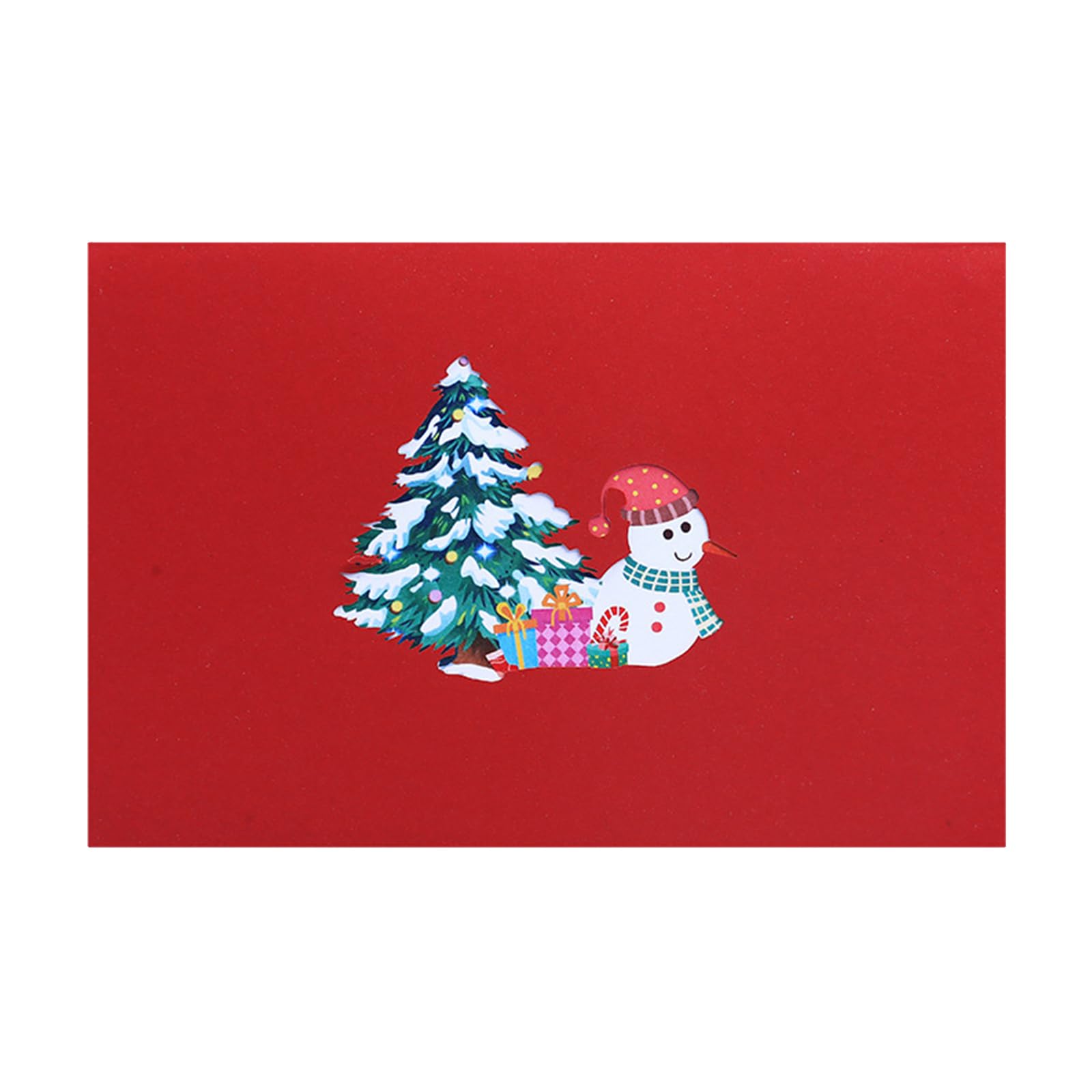 Yhplxyuus Unique Christmas Tree Snowman Greeting Card Spread Holiday Cheer Share Blessing Handwriting Card Christmas Stamp