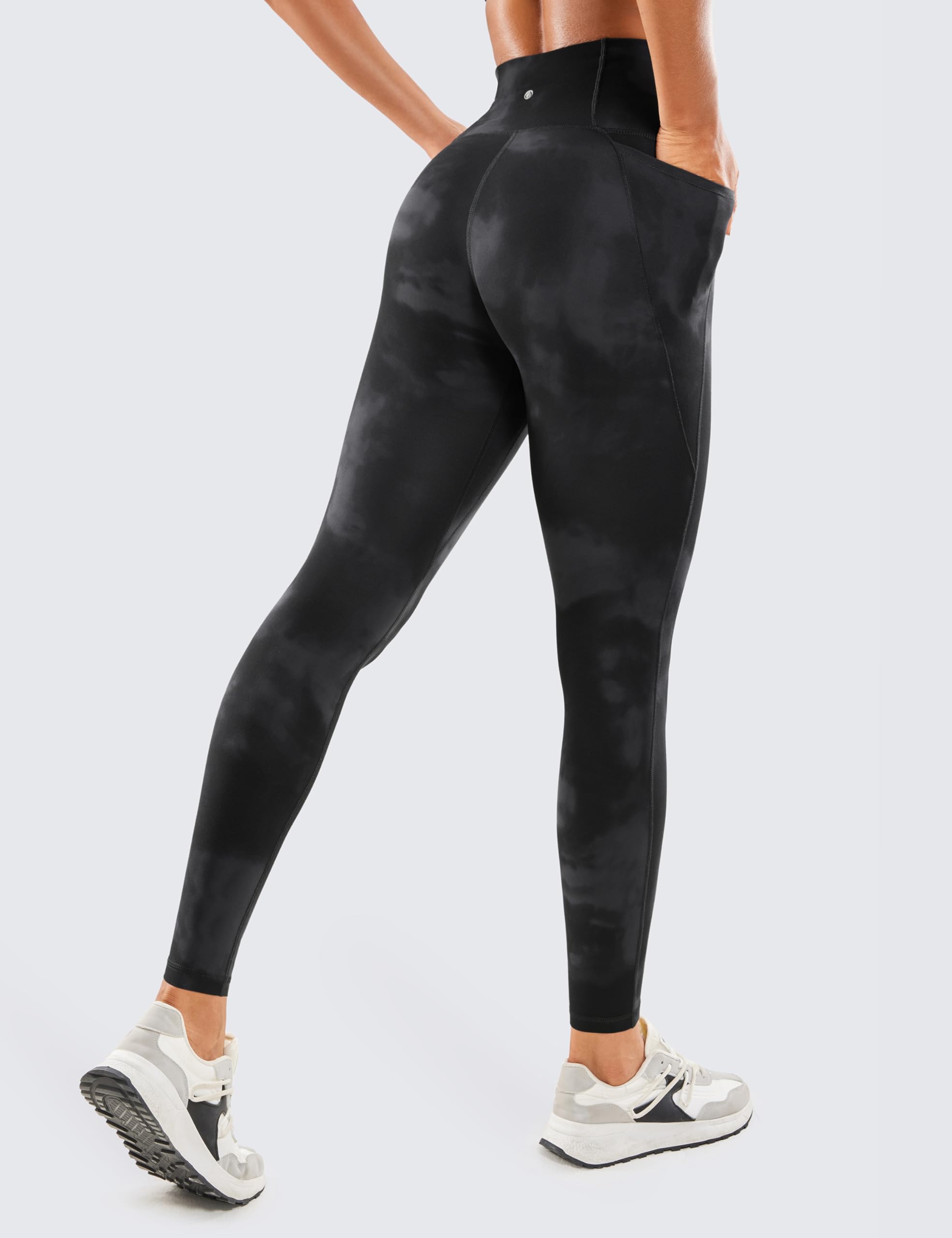 CRZ YOGA Butterluxe Leggings con Tasche 71cm Nero-Tiedye 40 | Estremamente Morbido, Compressione Leggera, Allenamento, A Vita Alta, per Donna