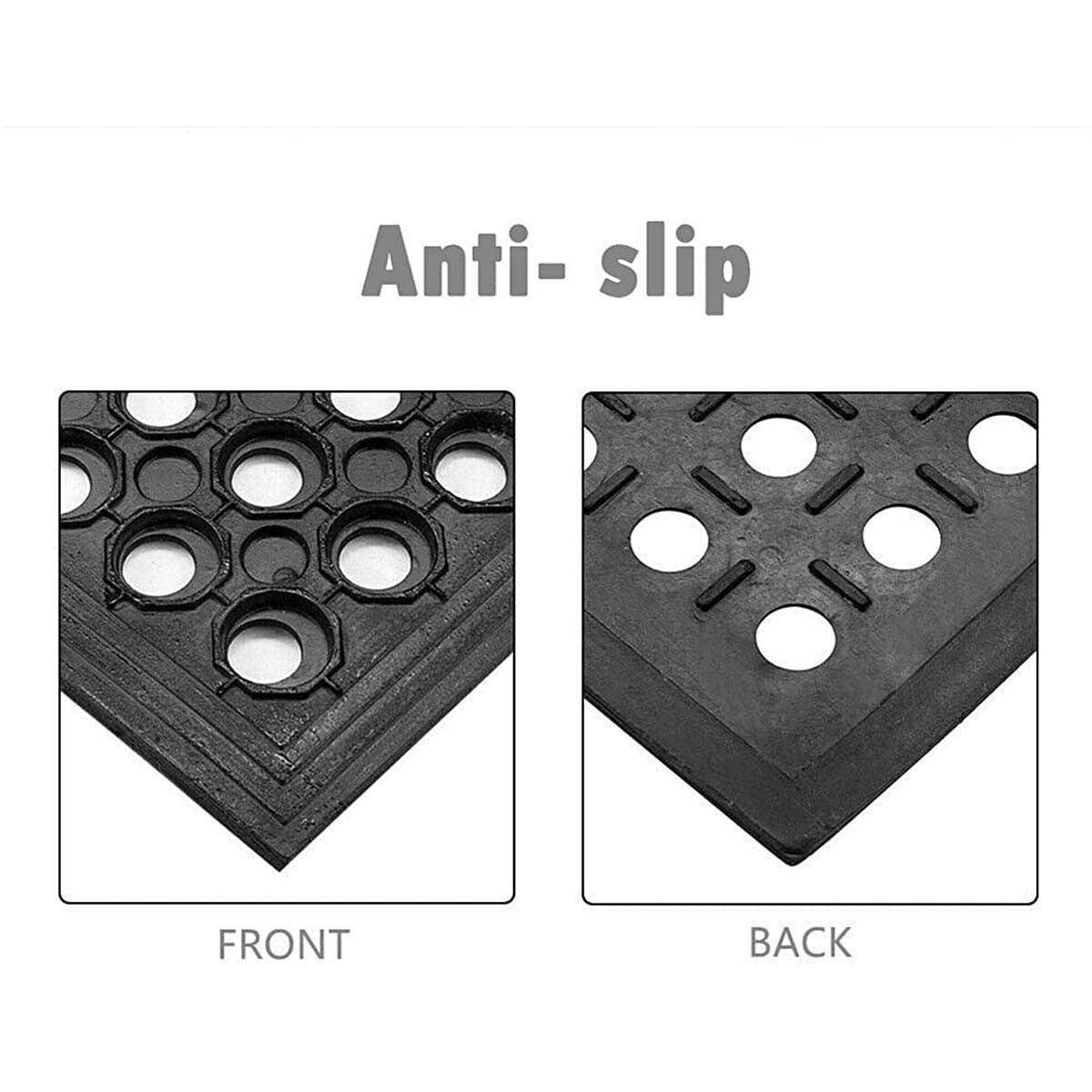 MYOYAY 83"x 36" Anti Fatigue Drainage Rubber Mats for Kitchen Floor Black — Amazon image 7