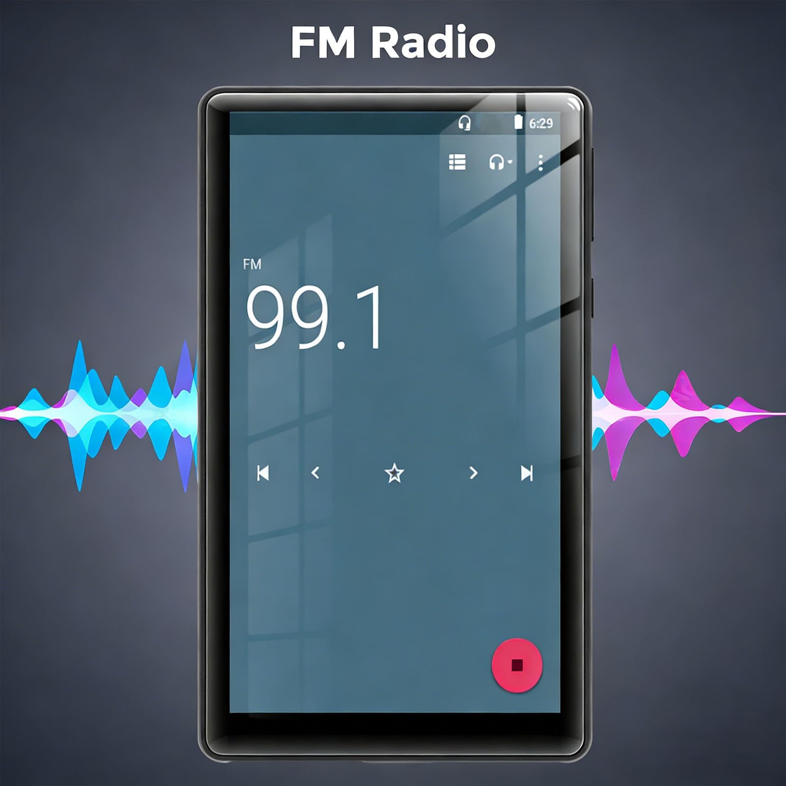 Naroote Reproductor MP3 de 128 GB, Reproductor MP4 MP5 Bluetooth WiFi, Multimedia con Pantalla Táctil de 5,0 Pulgadas con Chip MTK MT6762, Sonido HiFi sin Pérdidas, Auriculares Incluidos, Ideal para