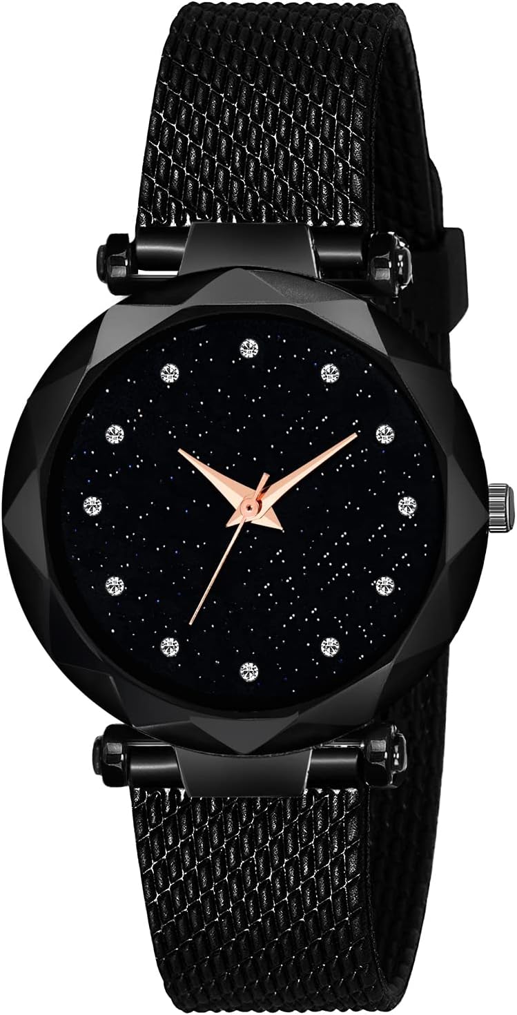 Talgo Analogue Alluring Round Black Dial Young Generation Black Silicone Strap Stylish Faminine Elegant Wrist Watch for Women and Girls, Pack of 1-12DBKSFR