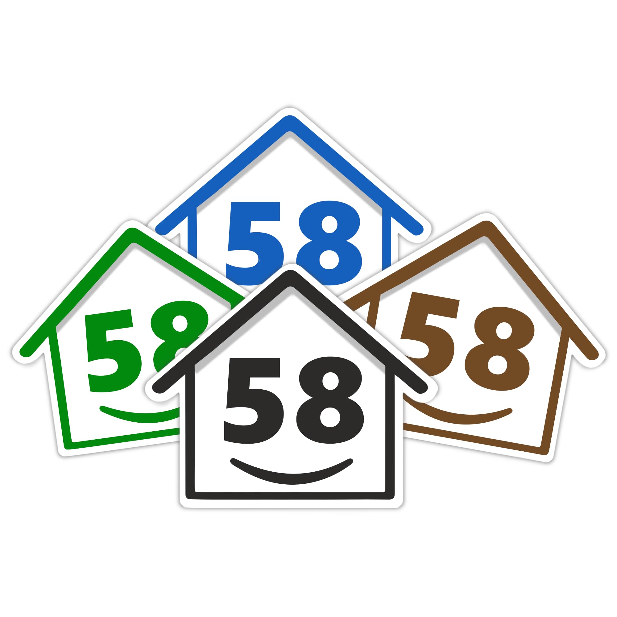 4 x Bin Numbers for Wheelie Bins, 1-99, 15cm ‘Happy House’ Colour Design Dustbin Stickers, Easy Application Stick On Number Stickers - Weatherproof Self Adhesive Vinyl – Blue, Black, Green, Brown (25) — view 39