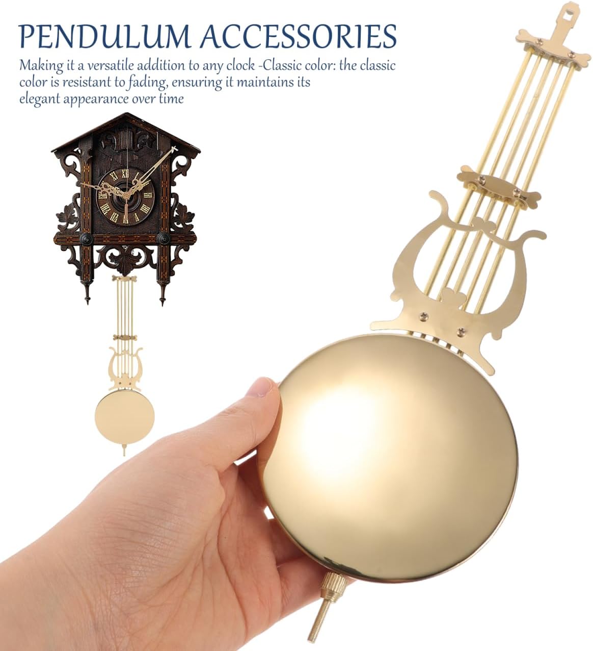 Cabilock Retro Clock Pendulum Accessories for Mechanical Wall Clocks Indoor Use DIY Clock Repair Replacement Metal Parts