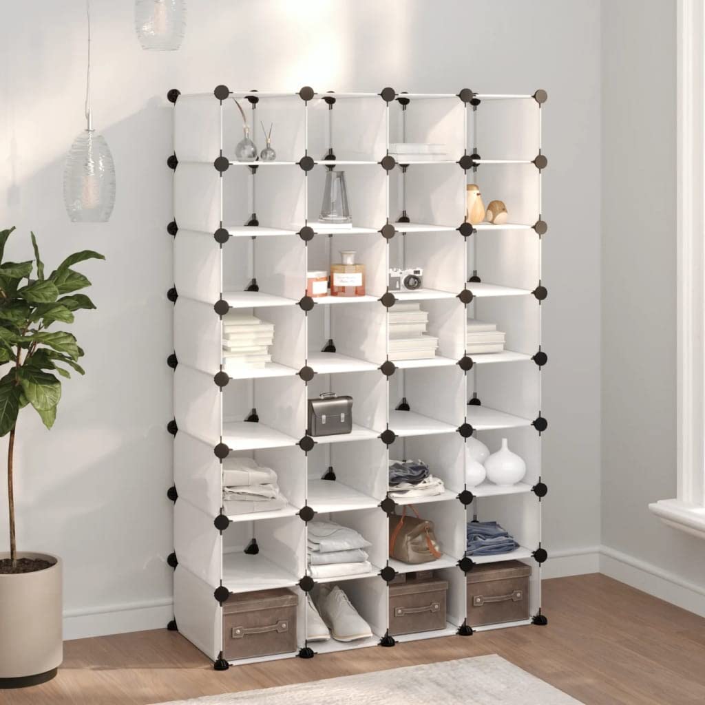 vidaXL Schuhregal Regal Standregal Lagerregal Schuhschrank Steckregal Regalsystem Aufbewahrungsregal Schuhablage Transparent 93x36,5x140 cm PP