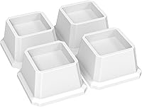 Vista 10 de Elevadores de cama de 3 pulgadas, elevadores de muebles de cama resistentes, elevadores de 1,500 libras para sofá y mesa, juego de 4, color blanco