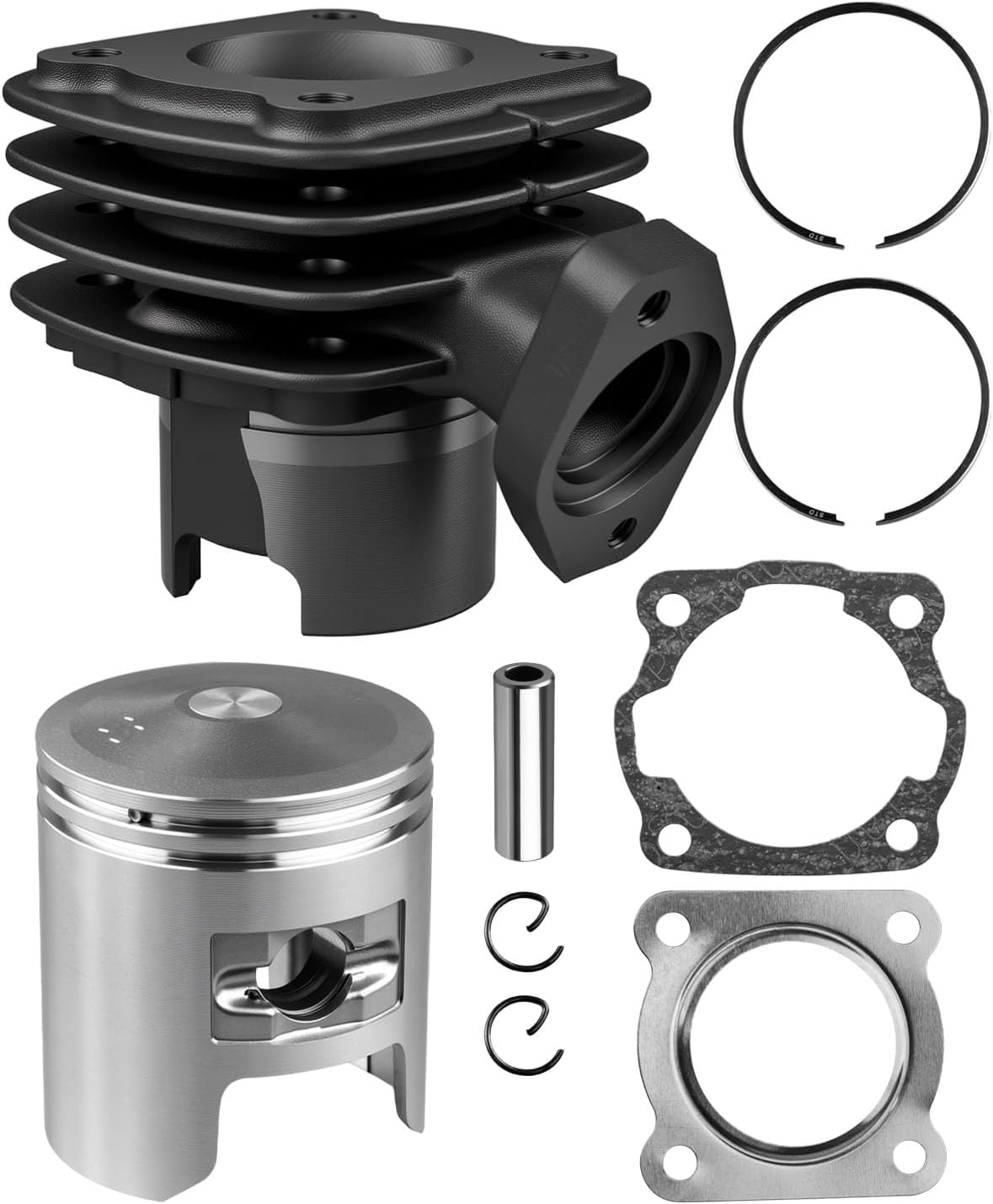 50cc Cylinder Piston Top End Kit Fit for Honda NQ50 Spree 1986 1987 NQ50D 1986 Elite SB50 1988 1989 1990, Replace 12101-GK8-000 12251-GN2-000 12191-GK8-010 13011-GAB-305