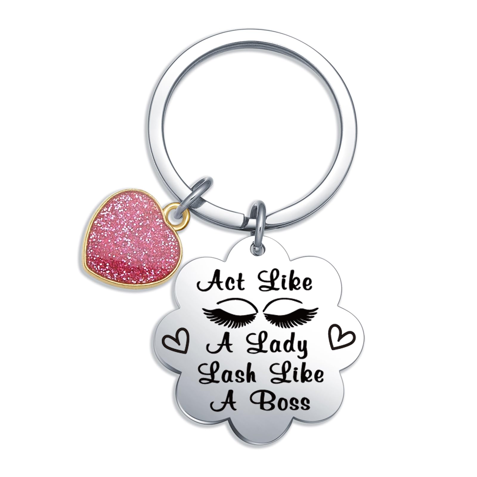 Fmekosdz Lash Boss Keychain Lash Tech Gifts For Beautician Gifts Cosmetologist Jewelry Lash Artist Thank You Keychain