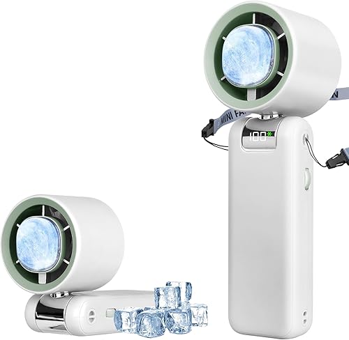 Miniatura 1 de Ventilador turbo personal de mano con enfriador de hielo, 13500RPM5000mAh mini ventiladores portátiles recargables con 1-100 velocidades ajustables