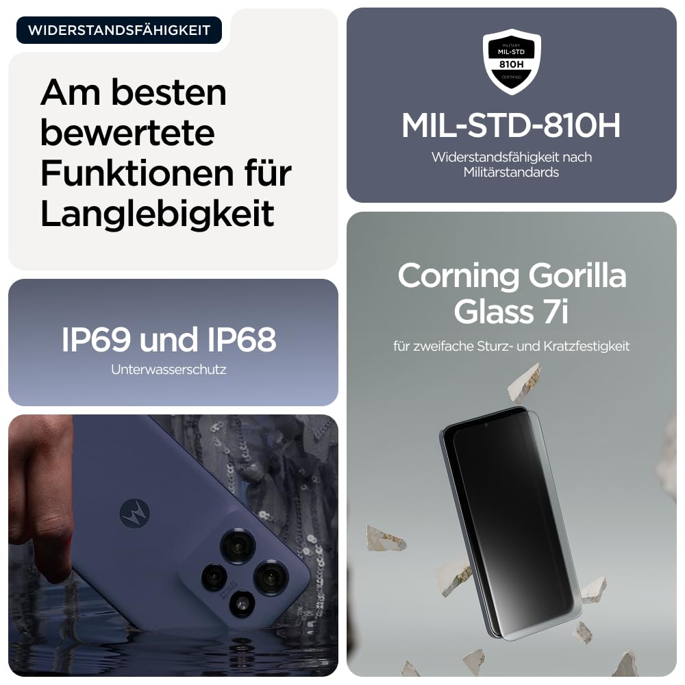 Motorola Edge 60 neo Smartphone (Robustes 6,36"-Super-HD+-Display Dank Corning Gorilla Glass 7i, 50-MP-Kamera, 12/256 GB, 5000 mAh, 68W-TurboPower-Aufladen) Pantone Grisaille