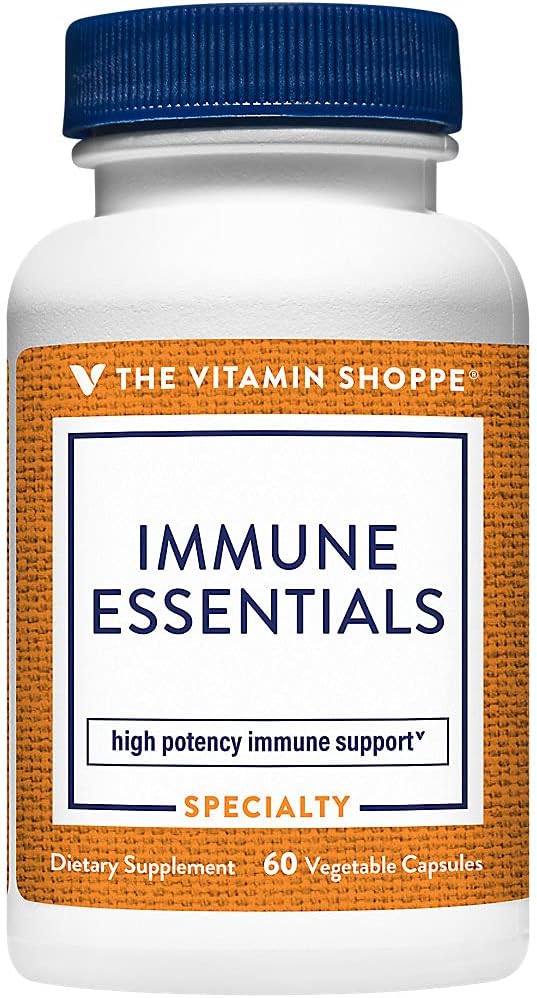 The Vitamin Shoppe Immune Essentials - Vitamin C, Vitamin D3, Zinc & Sambucus Elderberry Extract (60 Capsules)