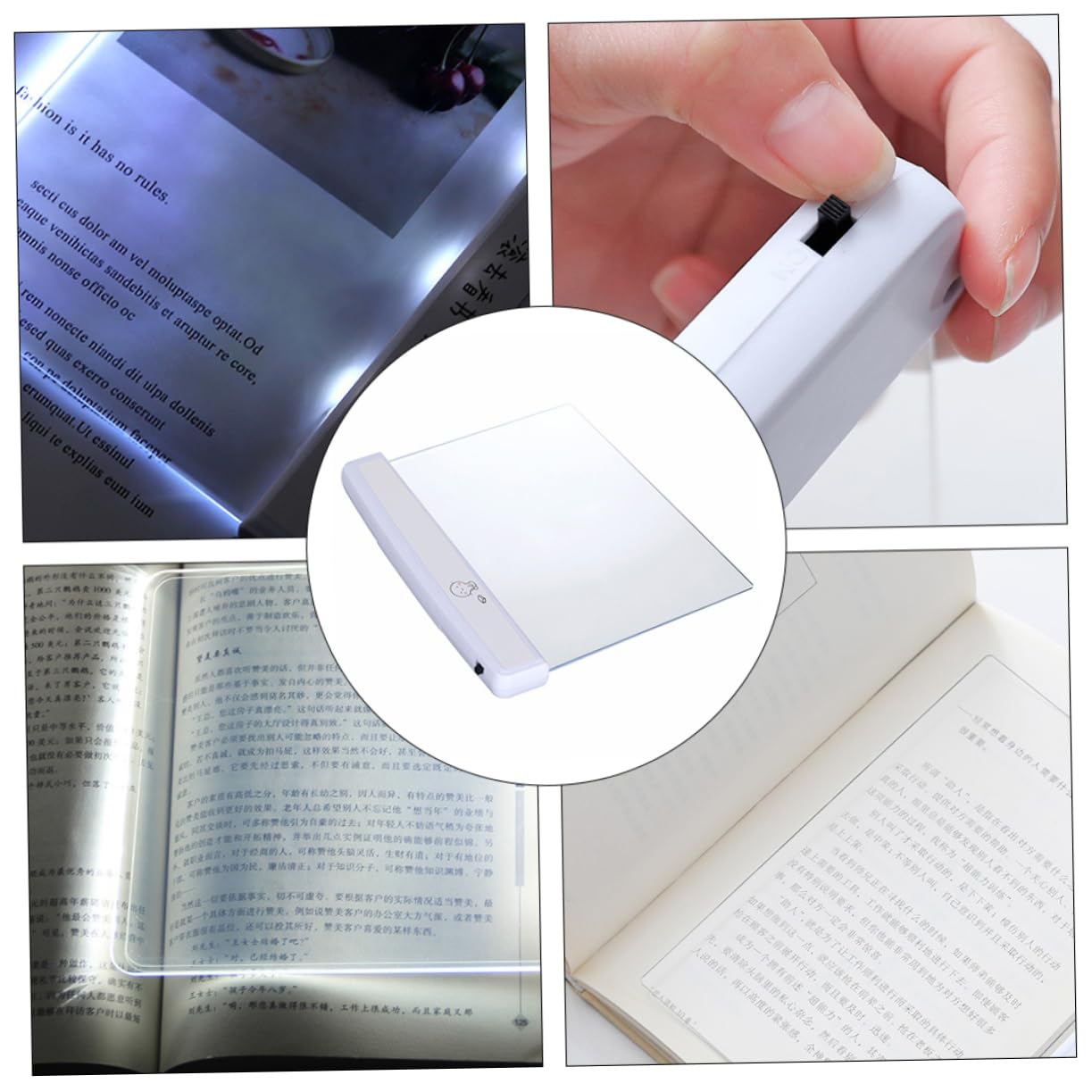ARTIBETTER 1Pc LED Flat Panel Reading Light Eye Protection Night Reading Lamp for Convenient for Home Study Powered for Reading Bed Desk
