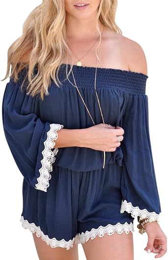 Donna Senza Spalline Tuta Corta Pagliaccetto Elegante Estivo Pantaloncini  Jumpsuit Prendisole Blu scuro XL : Amazon.it: Abbigliamento
