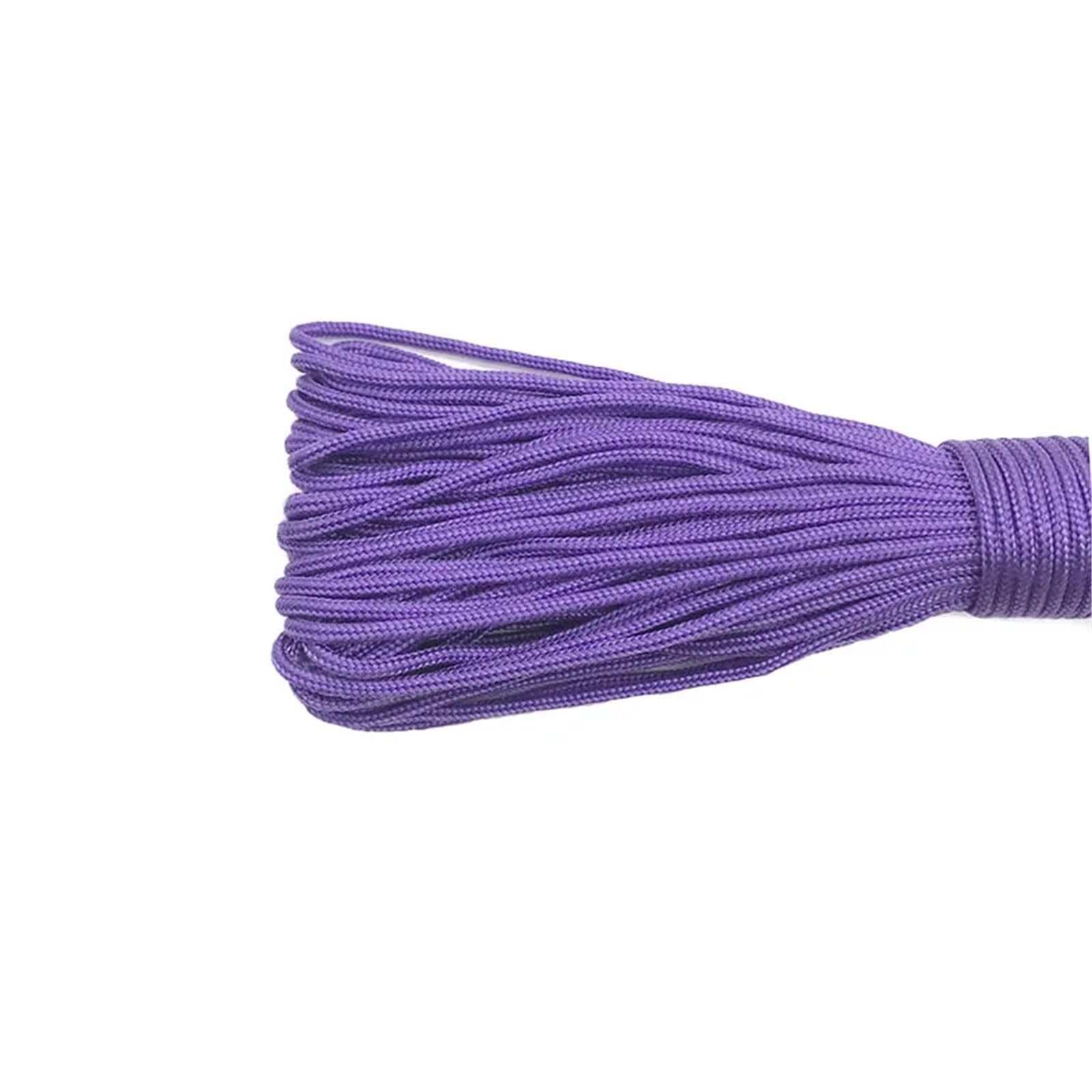 Paracord 100M Dia 2mm One Stand Cores Paracord For Survival Parachute Cord Lanyard Camping Climbing Rope Hiking Jewelry Making(Purple,50FT)