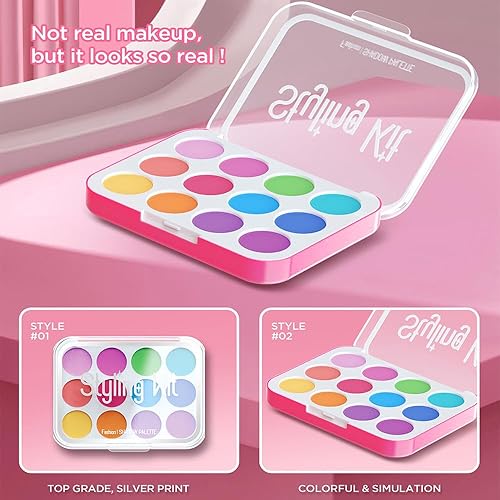 Miniatura 3 de Kit de maquillaje de simulación para niñas, 11 piezas de cosméticos para niños, juego de maquillaje de belleza, no real sombra de ojos, paleta de