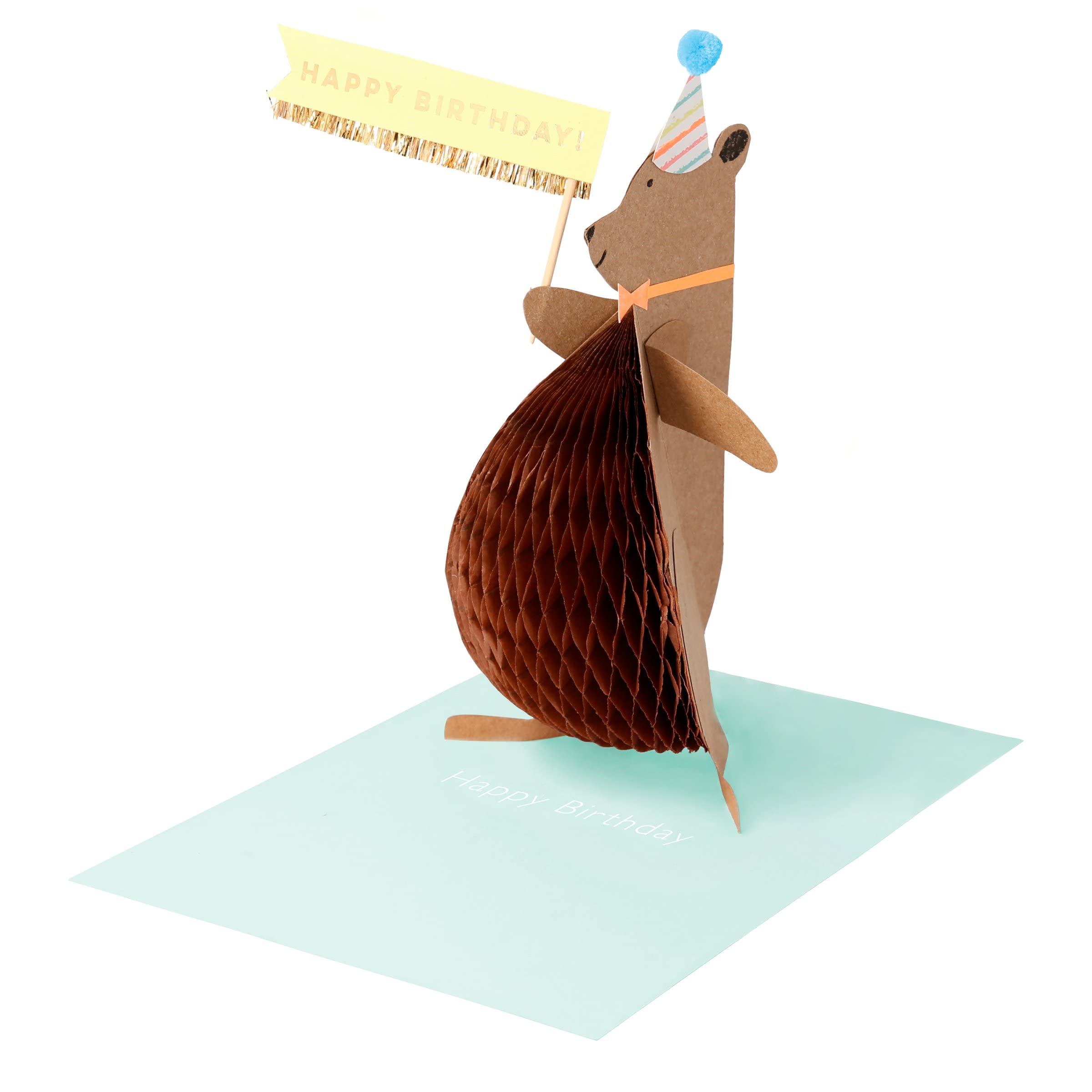 Meri Meri Honey Bear Stand-Up Birthday Card (Pack of 1)