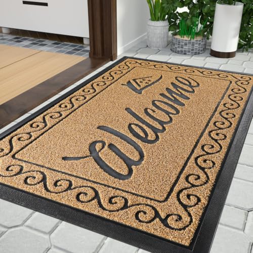 Yimobra welcome door mat, Heavy Duty Sturdy Front Mats for Home...