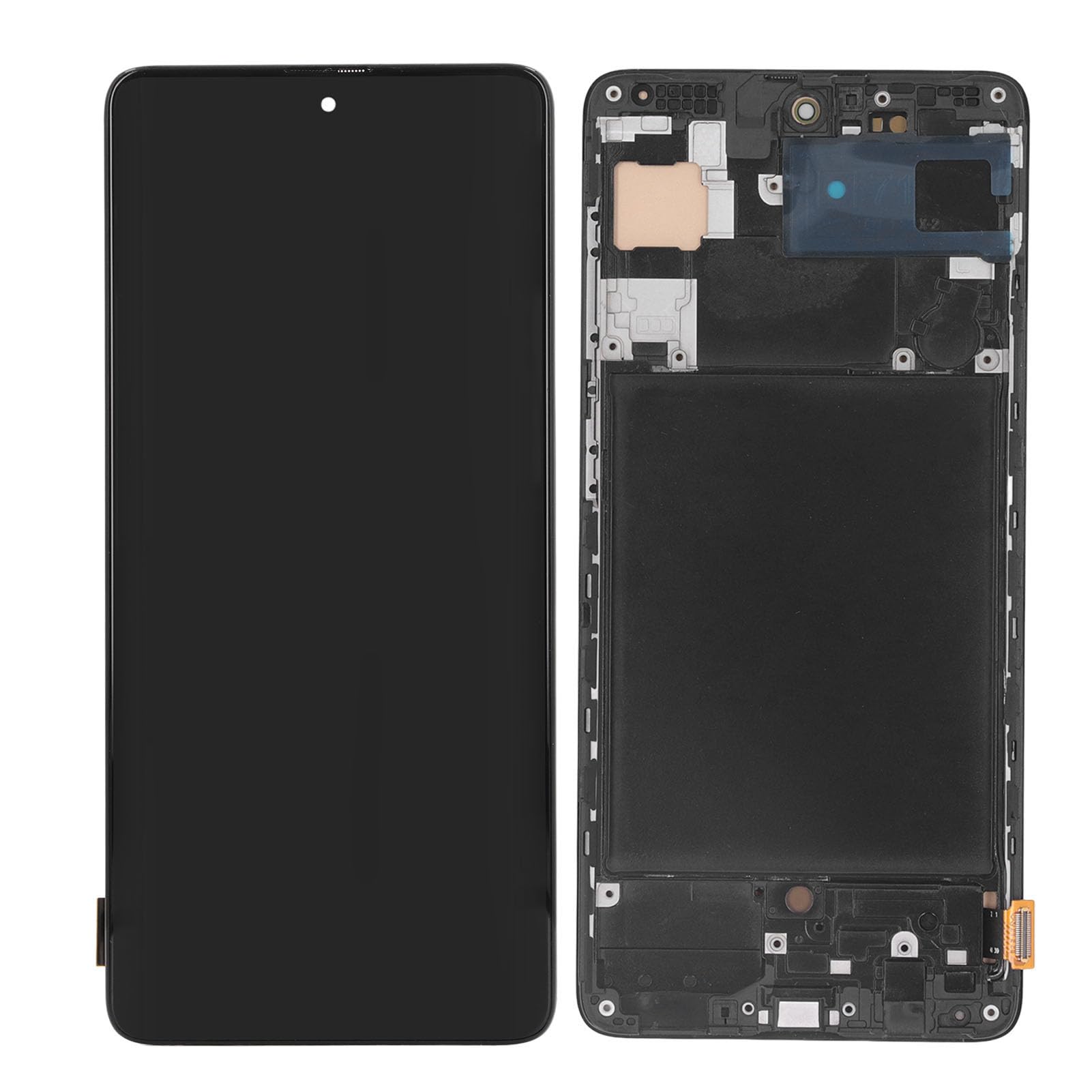 Gugxiom Reemplazo de Pantalla OLED para A71, Pantalla Táctil LCD AMOLED para A71 A715, Kits de Reparación de Ensamblaje de Digitalizador con Huella Digital, Probado Antes