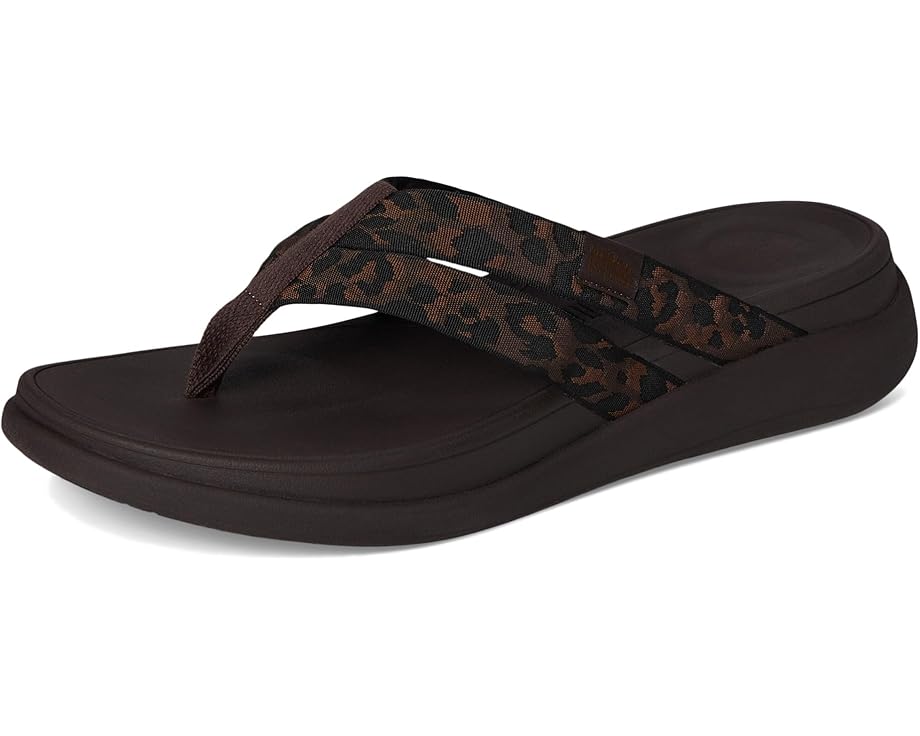 FitFlop F-mode Go Leopard Webbing Strappy Flip-flops - Front View