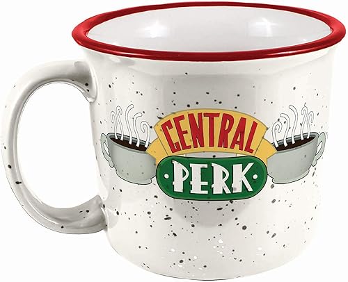 Spoontiques - 21513 Spoontiques Friends Central Perk Camper - Taza de 14 onzas, color blanco