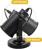 Vista 3 de Foco de Techo Industrial para Riel de Iluminación, Luces Vintage de Montaje en Pared Negro Mate, Cabeza Giratoria, Cableado sin Enchufe, Base E26