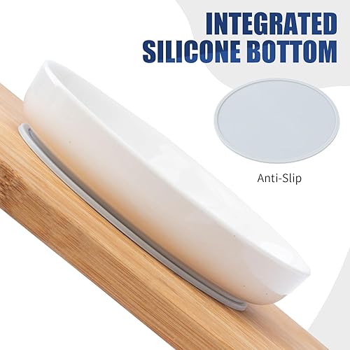 Miniatura 5 de Tazones de comida para gatos poco profundos, plato de cerámica para gatos de 5.9 pulgadas de ancho para gatos de interior, juego de platos