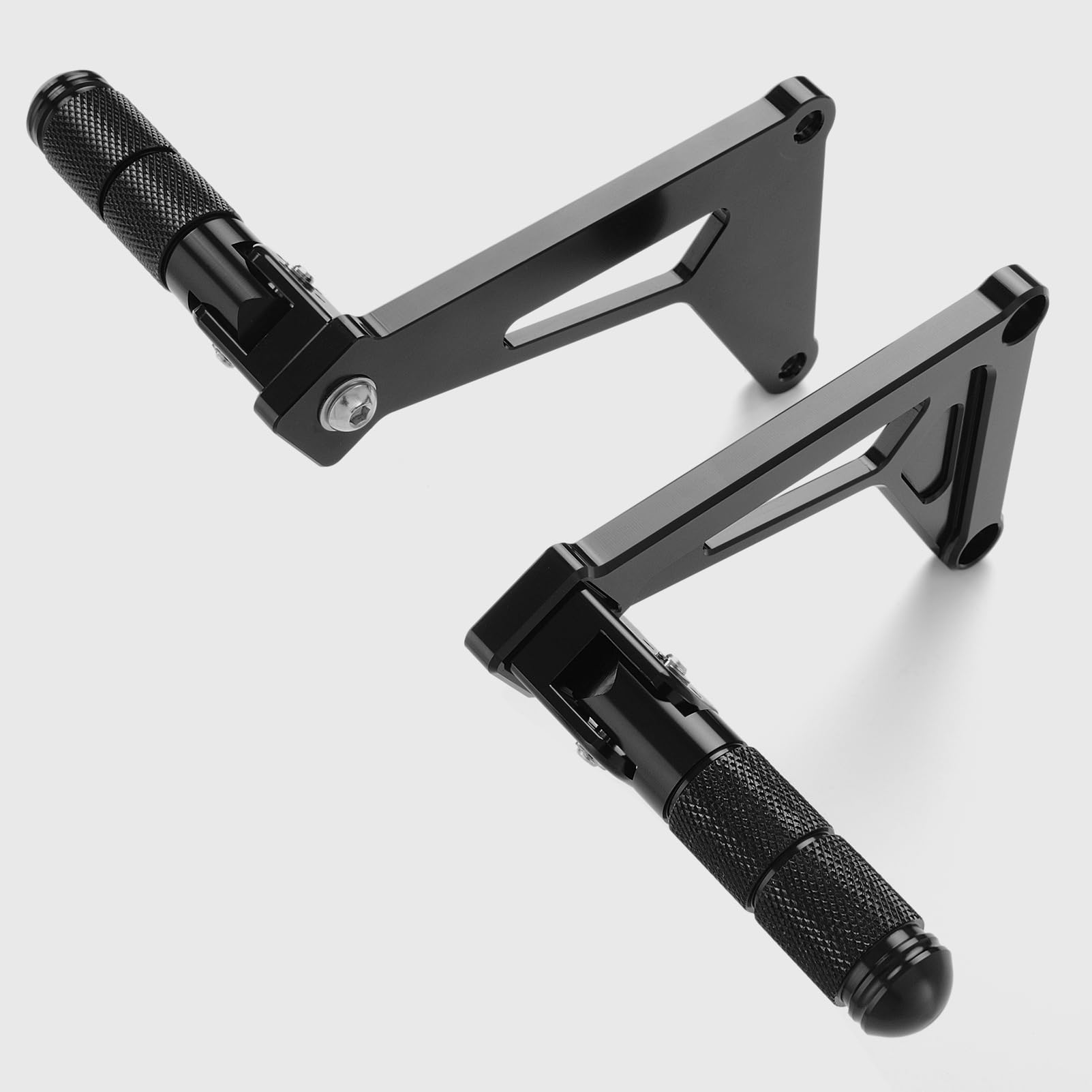 WOOGA Extensiones de clavija de pie trasero de pasajero estriberas extendidas Pedal Reposapiés plegable para Ho&nda Monkey 125 / Z125 Z 125 Accesorios 2018-2025 (JB02/JB03) (Estilo B - Negro)