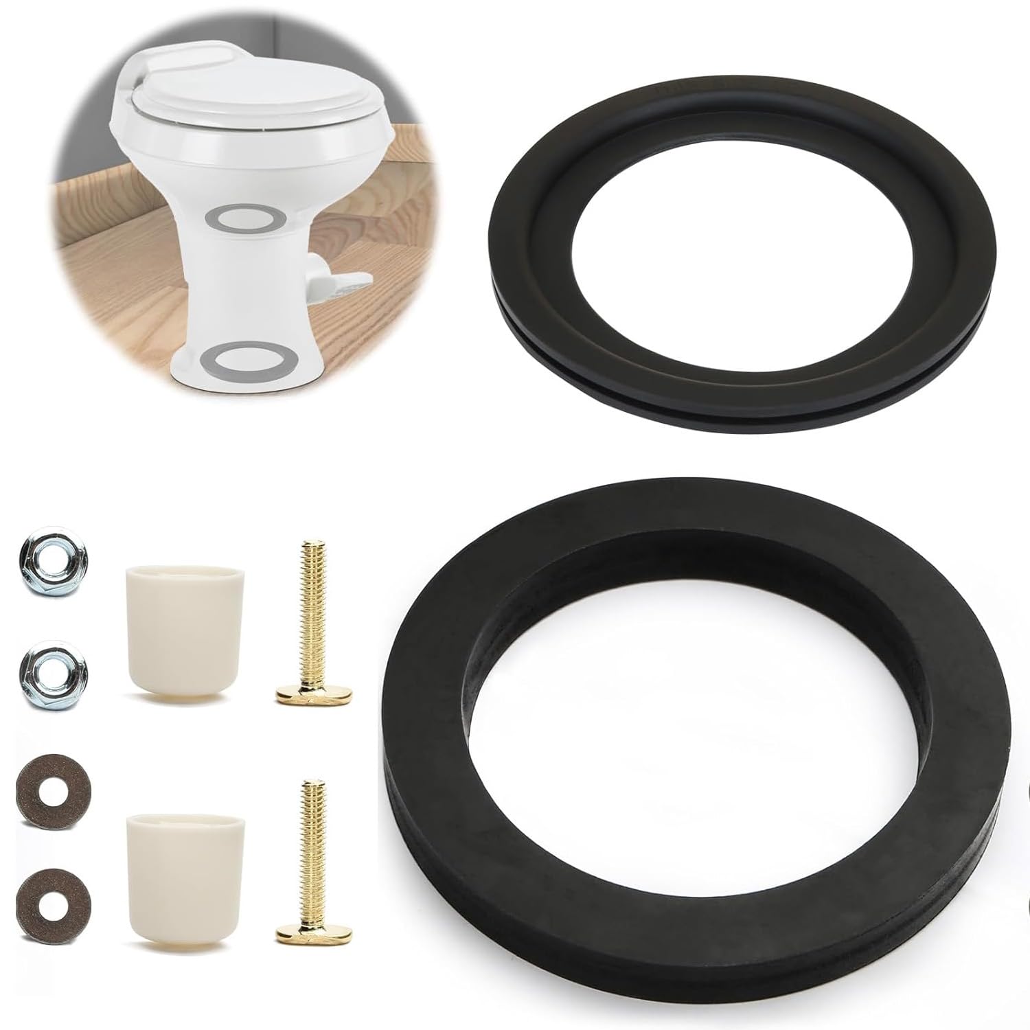 altivox RV Toilet Seal Replacement Kit for Dometic 300/310/320 Series - 385311652 & 385311658 Flush Ball Seal & Gasket, 2-in-1 Combo Kit| Fix Leaks,