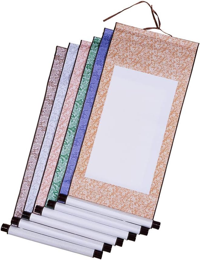 WANDIC Blank Hanging Scroll, 6 Pcs Blank Painting Scrolls