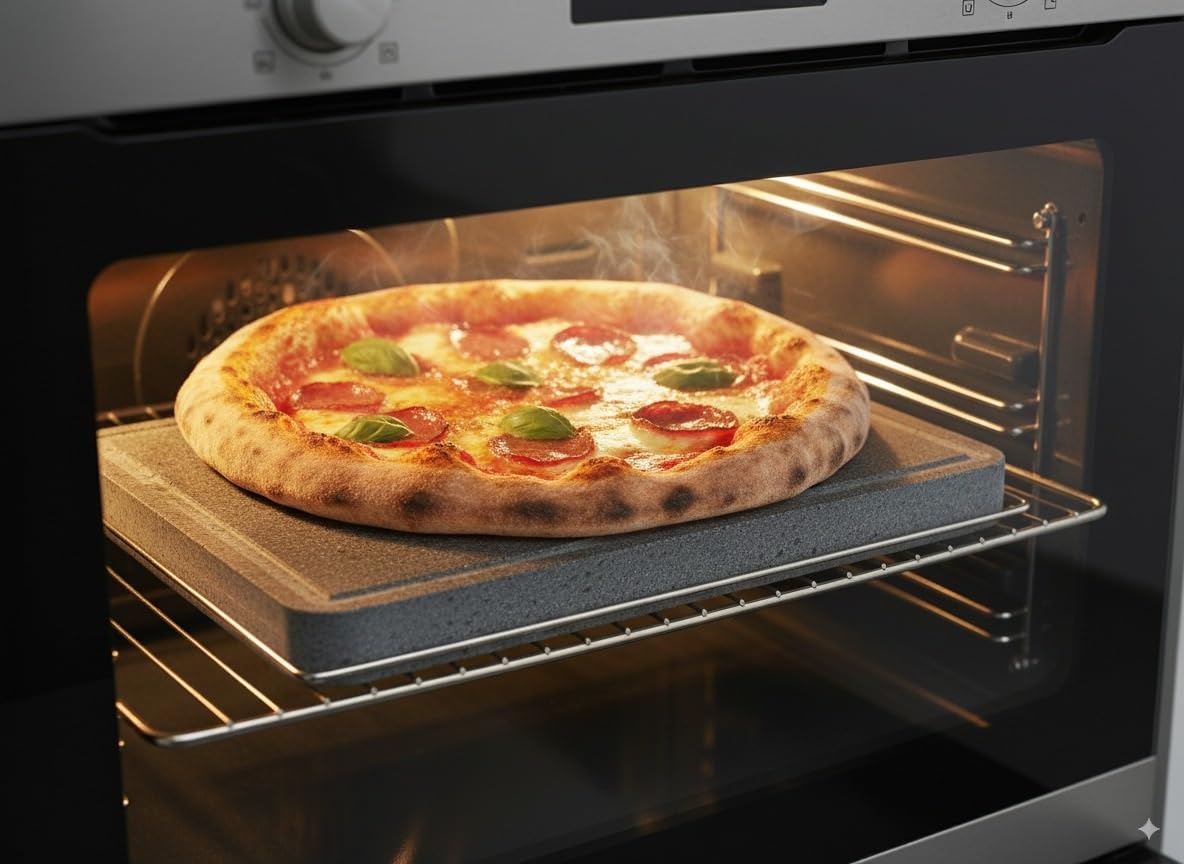 Piedra Volcánica PIEDRASAR para Asar Carne a la Piedra - Apta para barbacoa, fuego directo y horno- Con surco antigoteo y medida de 30x25x3