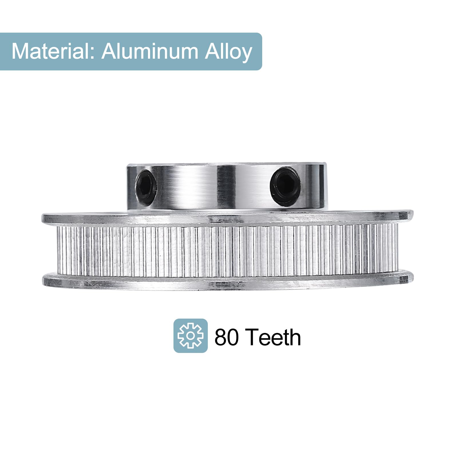 QUARKZMAN 4pcs Poulie Synchrone GT-2 80 Dents Alésage 16mm, Compatible Avec Courroie De 6mm De Largeur, Poulie D'Entraînement En Alliage D'Aluminium Pour Imprimante 3D, Machine CNC