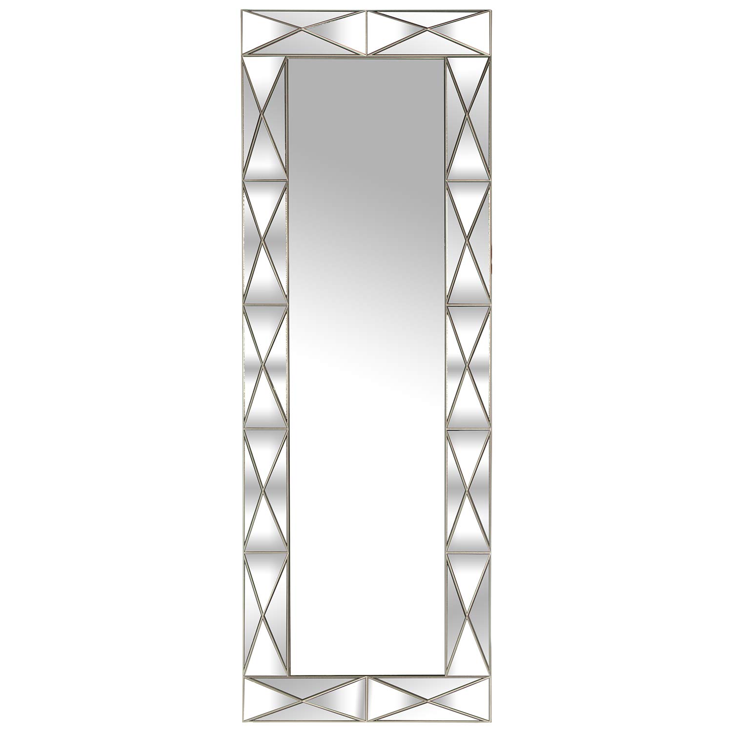 Miroir mural rectangulaire argenté 49x136 cm pour agrandir un couloir étroit
