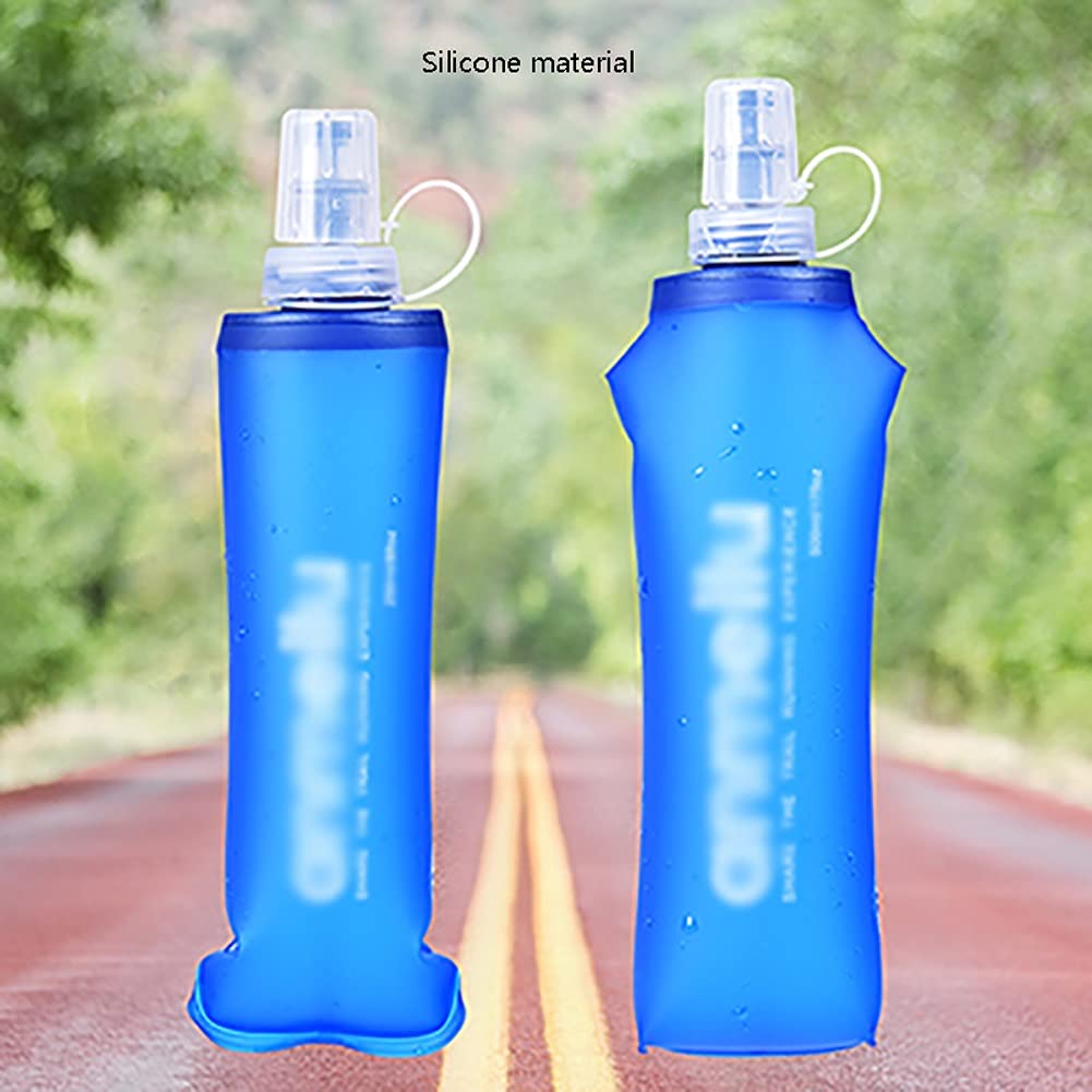Borraccia Sportiva Borraccia Sportiva Borraccia Pieghevole Leggera Borraccia da Viaggio Compatibile con Campeggio Escursionismo Viaggi attività all'aperto Borracce (capacità : 500ml) (500ml)