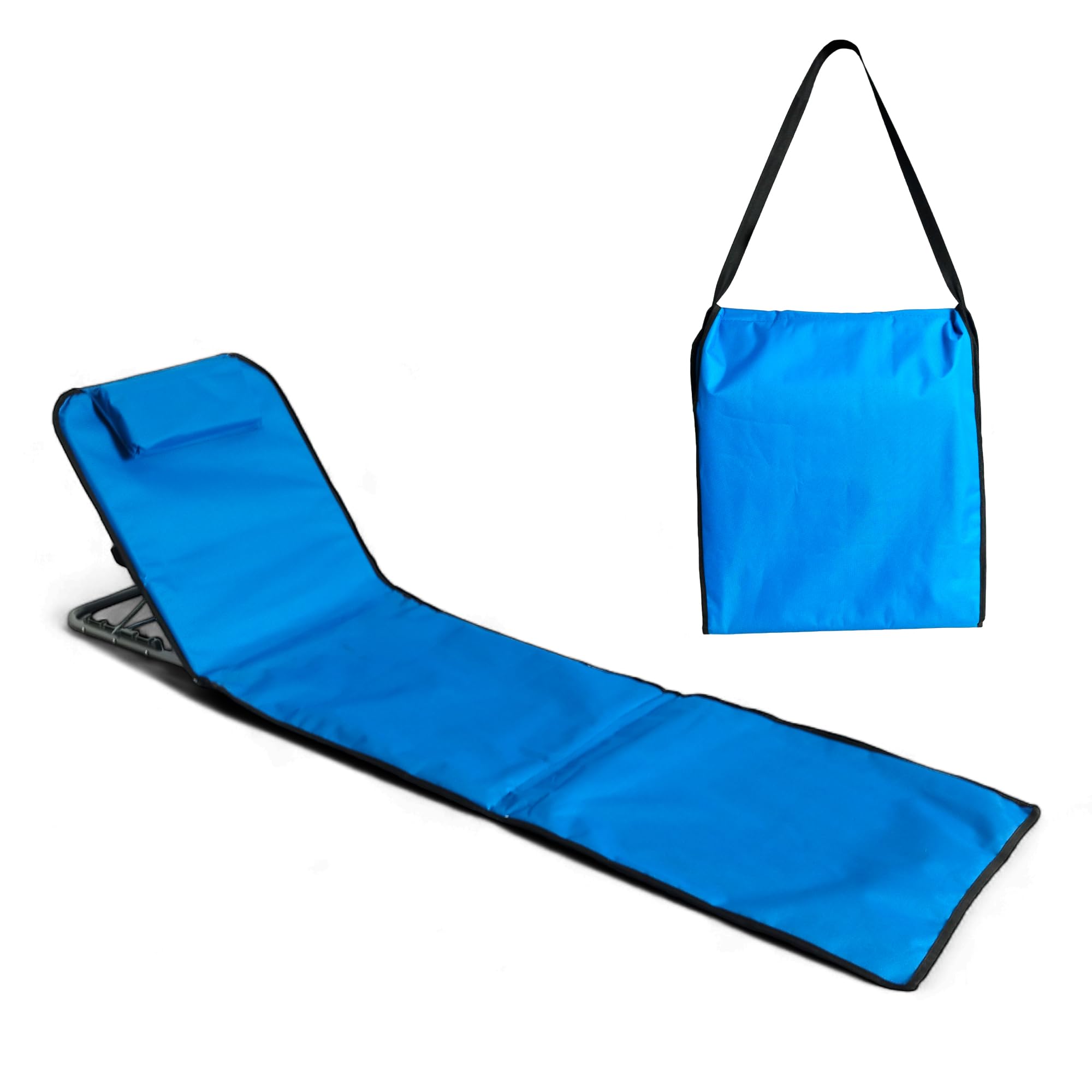 Pincho Esterilla de Playa Plegable con Respaldo Ajustable – Tumbona Portátil Ligera para Camping, Jardín y Piscina – Alfombra de Playa con Respaldo Ergonómico y Fácil Transporte (Turquesa x 1)