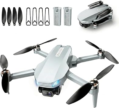 Foldable Mini Drone with Camera 2K, Ultra-Light FPV RC Drone Under 250g for Travel, Brushless Motor Quadcopter with Real-Time Video, Trajectory Flight, Protective Case, 2 Batteries