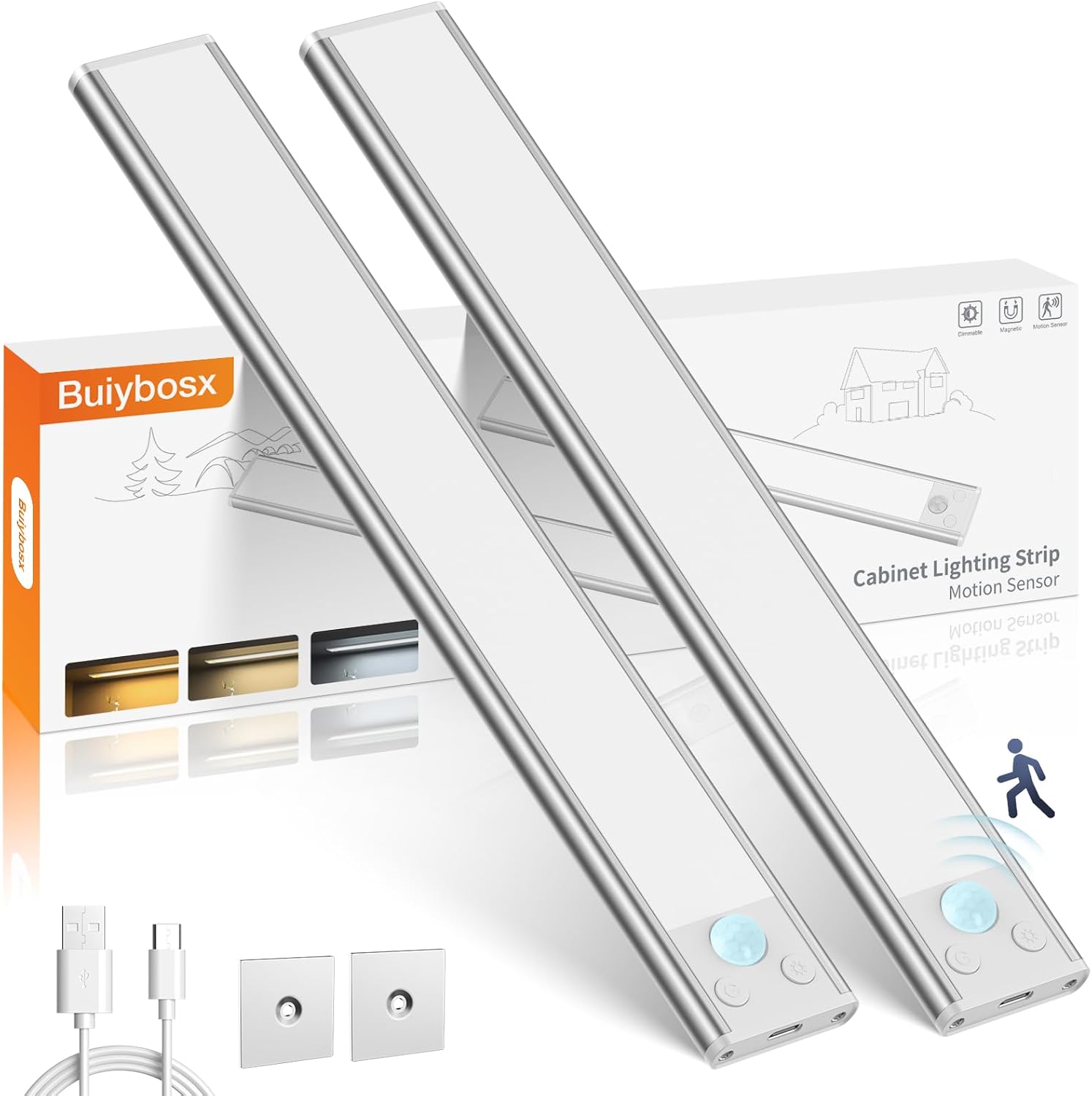 Buiybosx LED Under Cabinet Lighting Wireless - Closet Lights Battery ...