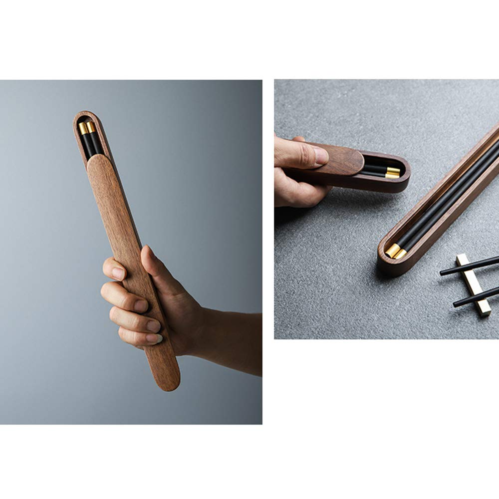 Wiederverwendbares japanisches Essstäbchen-Set aus Holz, Reise-Essstäbchen mit Etui, wiederverwendbares chinesisches koreanisches tragbares Essstäbchen-Utensil, spülmaschinenfest, Sushi-Essstäbchen
