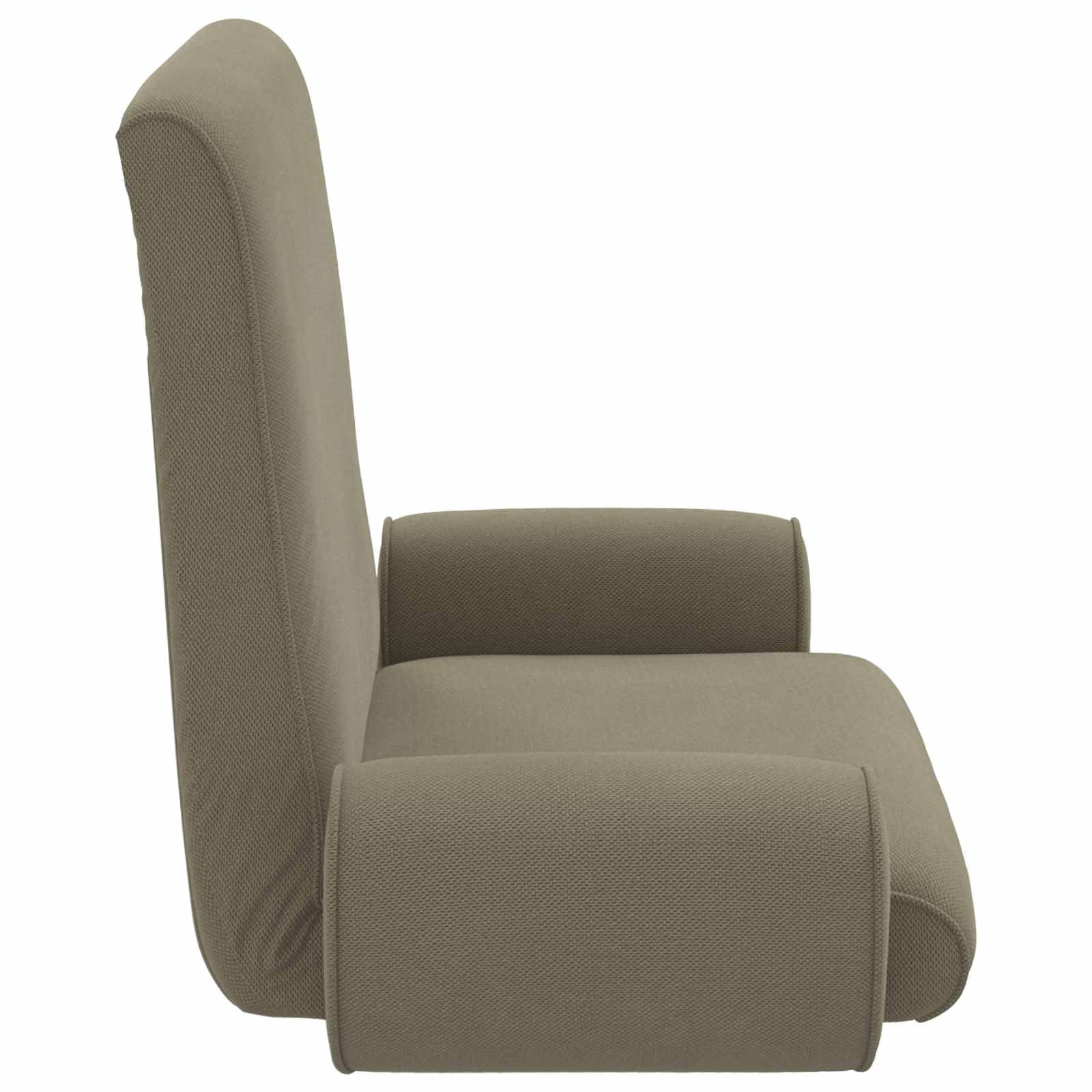 Regulowane krzesło podłogowe khaki gruby welur z wyściełanym siedziskiem, oparciem pod wieloma kątami, ergonomicznie składane, do salonu, sypialni, medytacji, jogi, czytania i gier