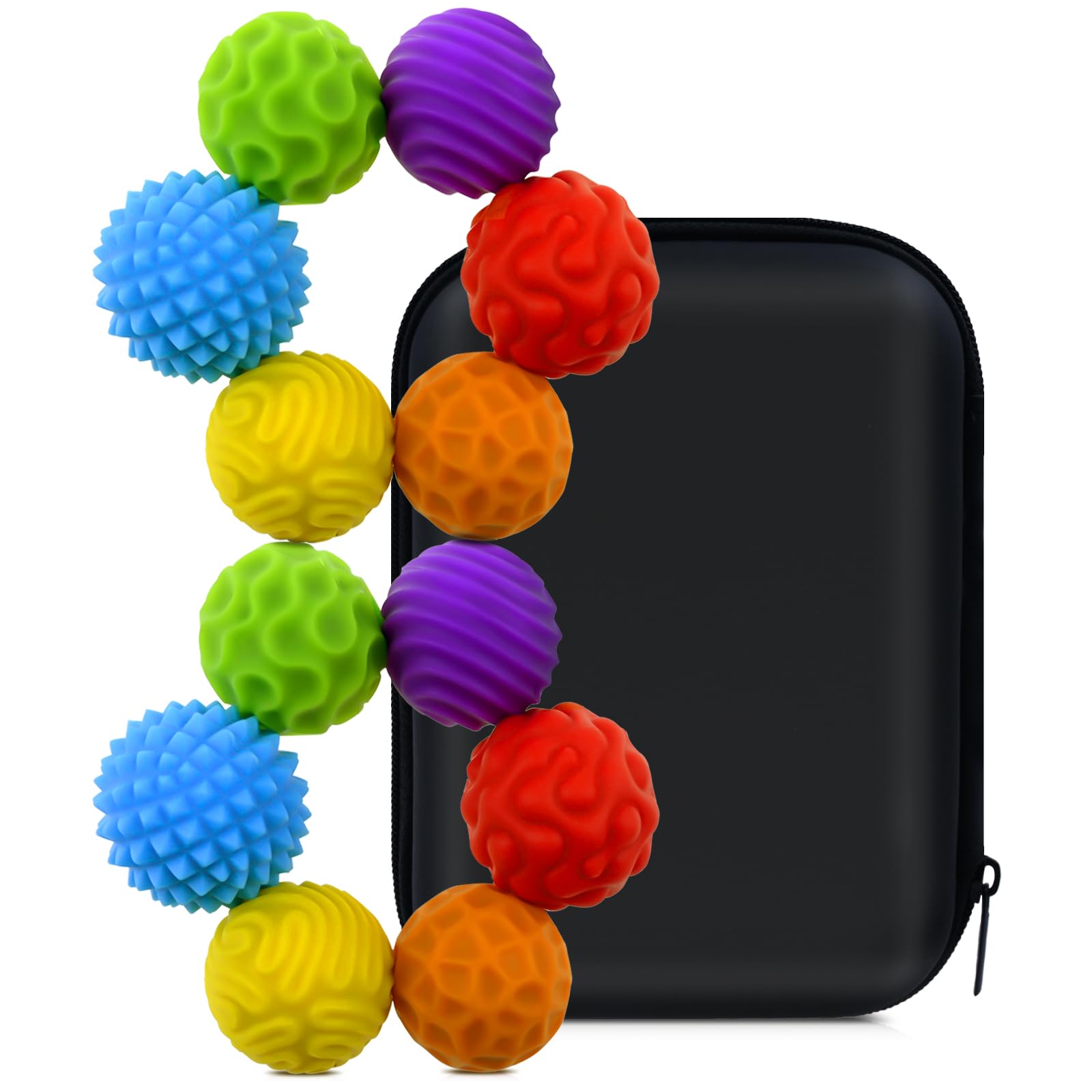 12PCS Magnetic Balls Fidget Toy, Silicone Texture Magnetic Balls, Silent Stress Relief Sensory Toy