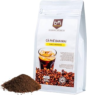 Buon Me Coffee Arabica and Robusta Blend Ground Coffee, Medium Roast, Smooth & Bold Vietnamese Coffee, 17.6oz Bag (Pack of 1)