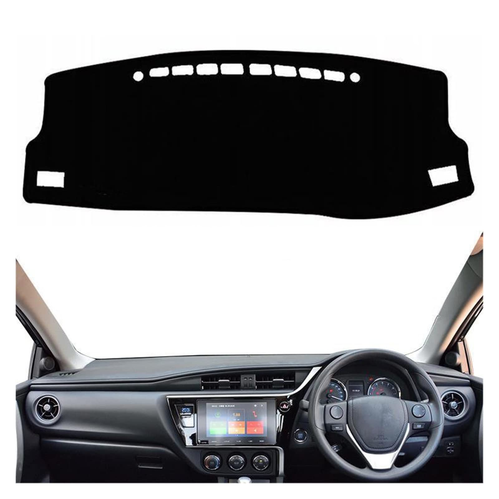 Cubierta Salpicadero Para Toyota Para Corolla Para Auris Para ZRE182 2014-2018 Alfombrilla Protectora Para Salpicadero Alfombrilla Protectora Para Visera Alfombrilla salpicadero ( Talla : RHD Black )