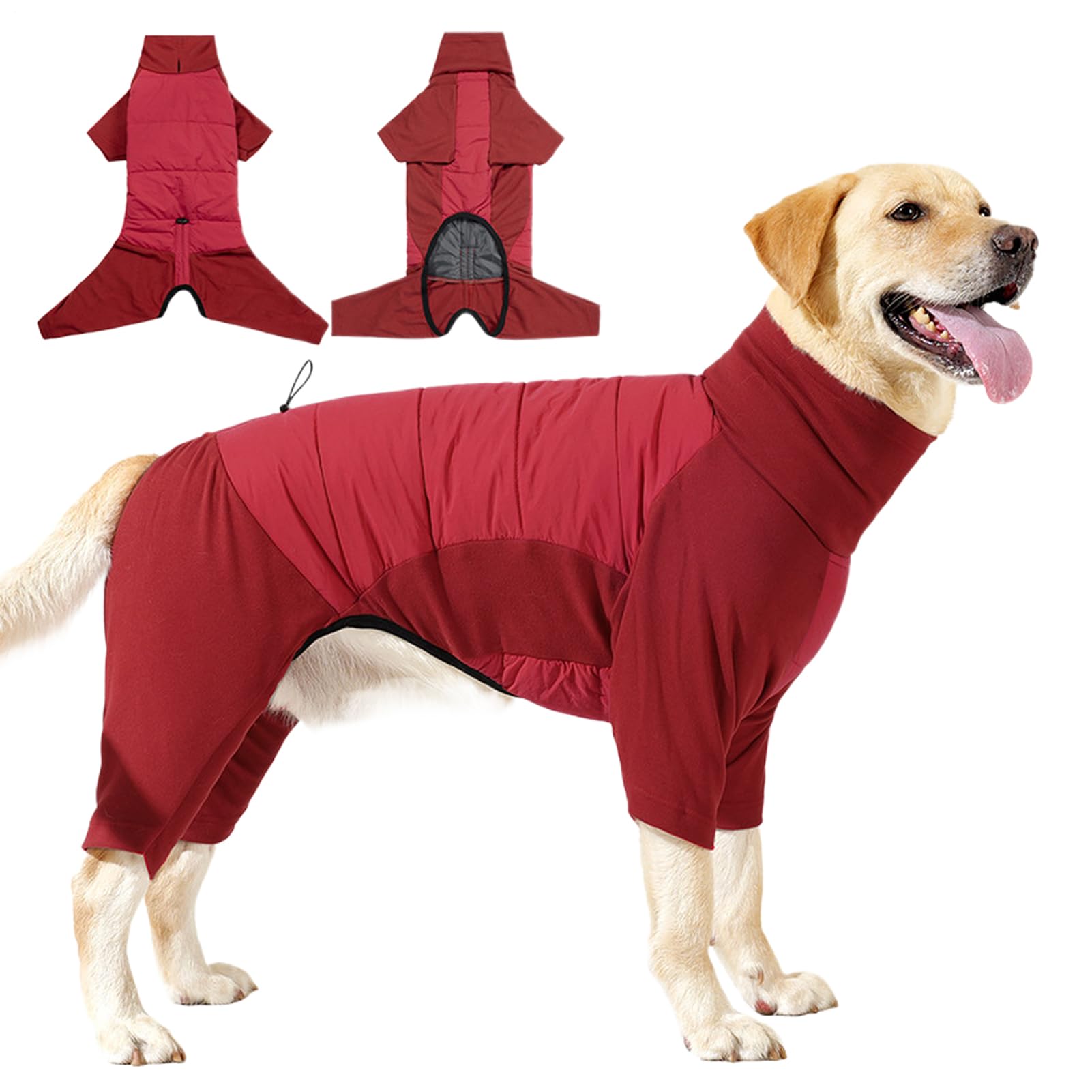 Manteau d'hiver pour chien réglable et coupe-vent avec col haut pour chiot