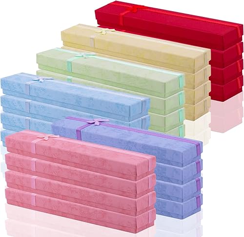 Caja de regalo para collares, aretes, pulsera, caja de regalo, paquete de 24 cajas de regalo de cartón para joyas, de papel relleno de algodón, caja