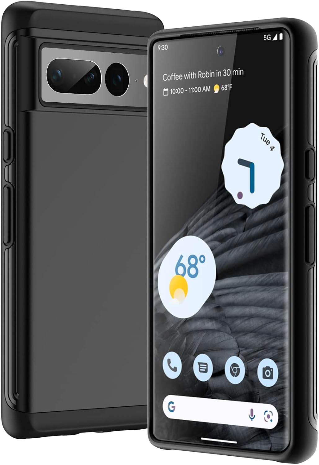 JETech Heavy Shockproof Case for Google Pixel 7 Pro, Dual Layer Rugged Protective Phone Cover with Shock-Absorption (Black)