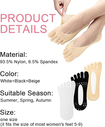 Miniatura 6 de 6 pares de calcetines de alivio de juanetes, calcetines de alineación de los dedos, calcetines de compresión para dedos de los dedos, calcetines de