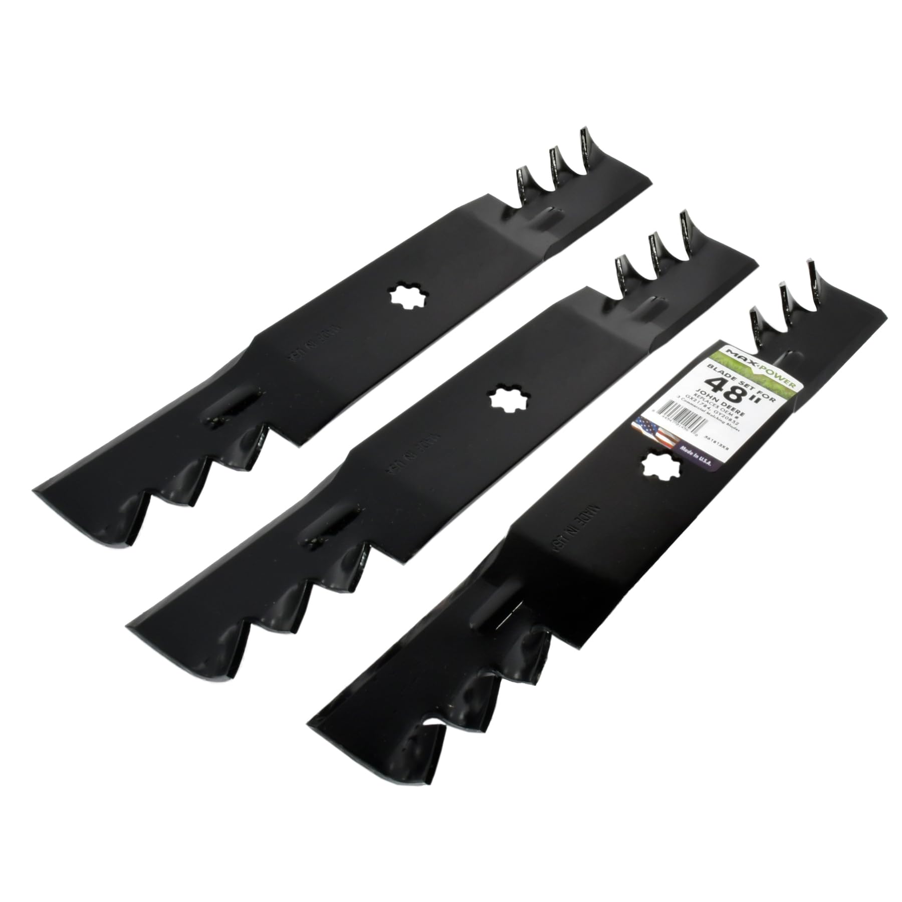 Maxpower 561812X - Set di Lame per pacciamatura Commerciale per Taglio John Deere da 122 cm, sostituisce GX21784/GY20852