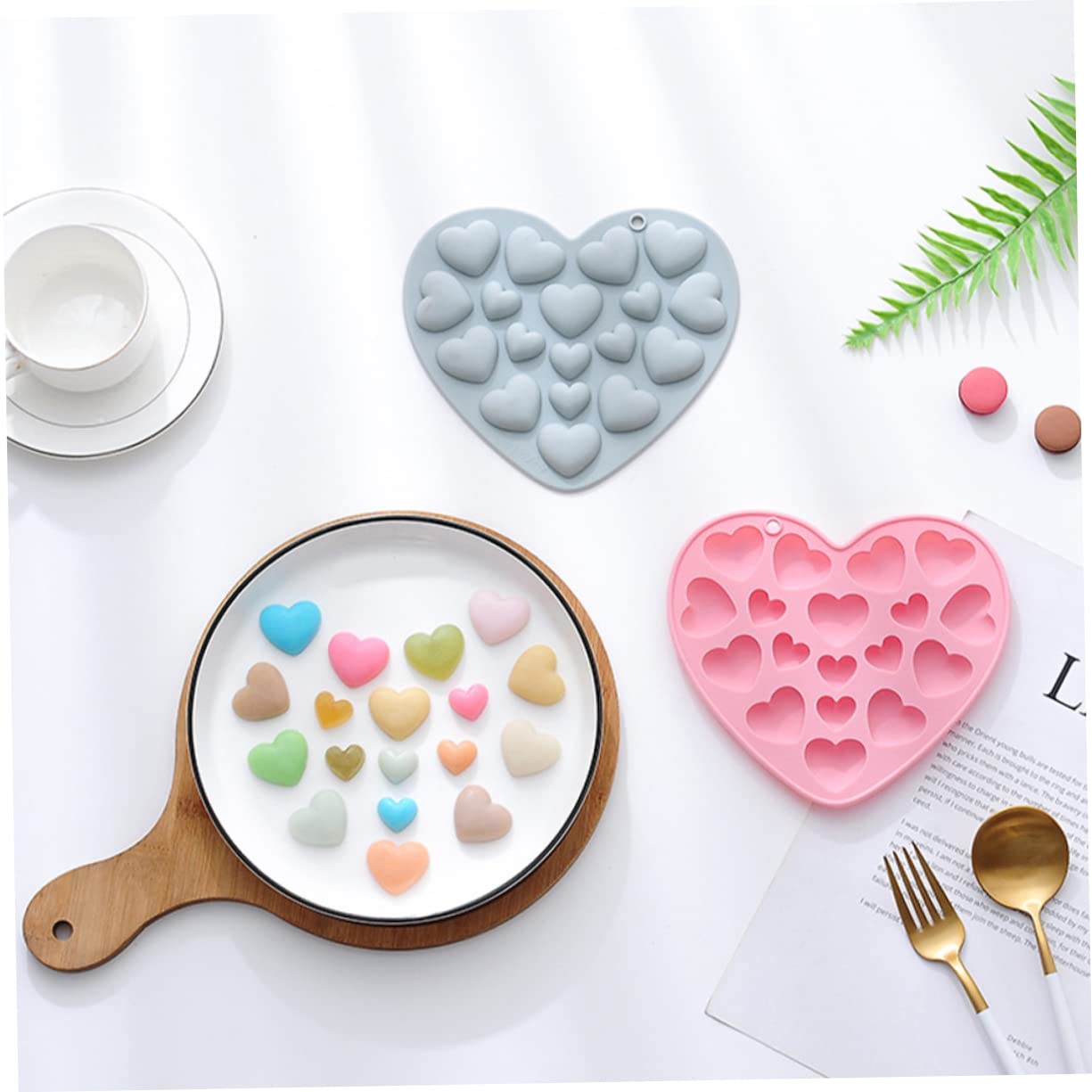 IMIKEYA 4 set di stampi antiaderenti per cuocere strumenti per mousse decorazione di biscotti cubetti di ghiaccio dolci cioccolatini decorazione di dolci decorazioni da 2 pezzi x 4
